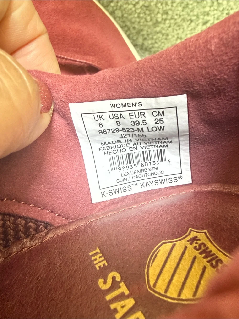 K-Swiss Low-Top Start-Up Maroon Suede Sneakers